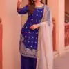 Blue Zimmy Silk Embroider Work Salwar Suit