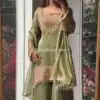 Pista Fendy Silk Border Lace Work Salwar Suit