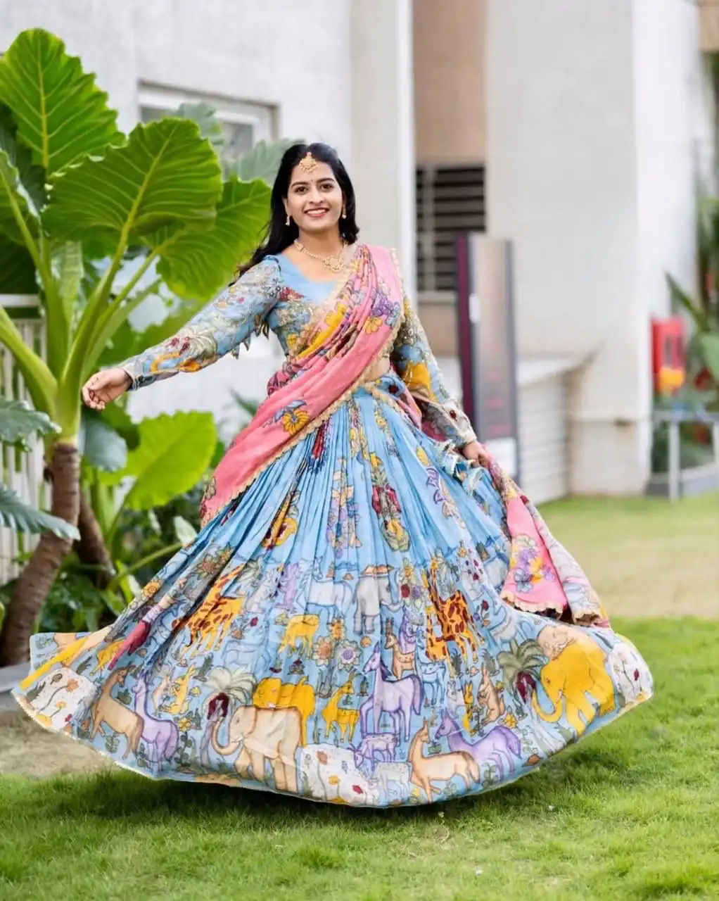 PC 546 Blue in Cotton. Kalamkari Print Lehenga Choli Wedding, Party, Festive, Events, Now at just ₹2099. Delivery 4-6 Working Days. Shop now. | Lehenga, Bollywood Lehenga, Creative Lehenga, Designer Lehenga, Embroidered Lehenga, Party Wear Lehenga