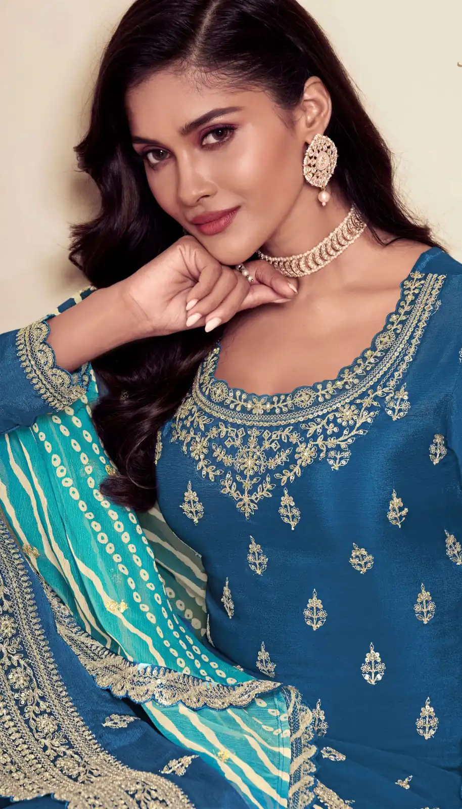 FC 72961 Blue Viscous Chinon Salwar Suit with Lace Work & Embroidery Work. Exclusive Offer ₹2549. Delivery 4-6 Working Days. Shop now. | Jump Suits, Salwar suit, Casual Suits, Creative suits, Designer Suits, Palazzo Suits, Party Wear Suits, Patiala Suits, Straight Suits