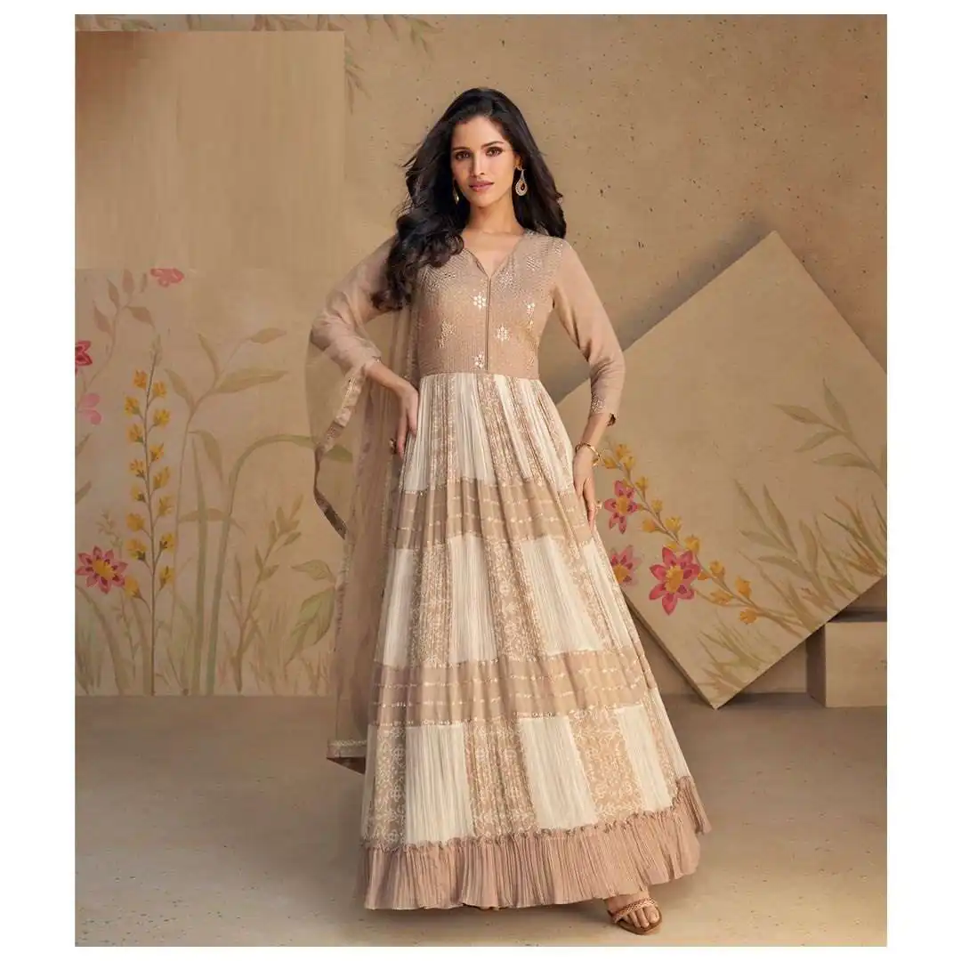 FC 5502 Cream Color Dual Tone Star Georgette Salwar Suit with Embroidery Work. Affordable Price ₹2649. Delivery 4-6 Working Days. Shop now. | Jump Suits, Salwar suit, Casual Suits, Creative suits, Designer Suits, Palazzo Suits, Party Wear Suits, Patiala Suits, Straight Suits