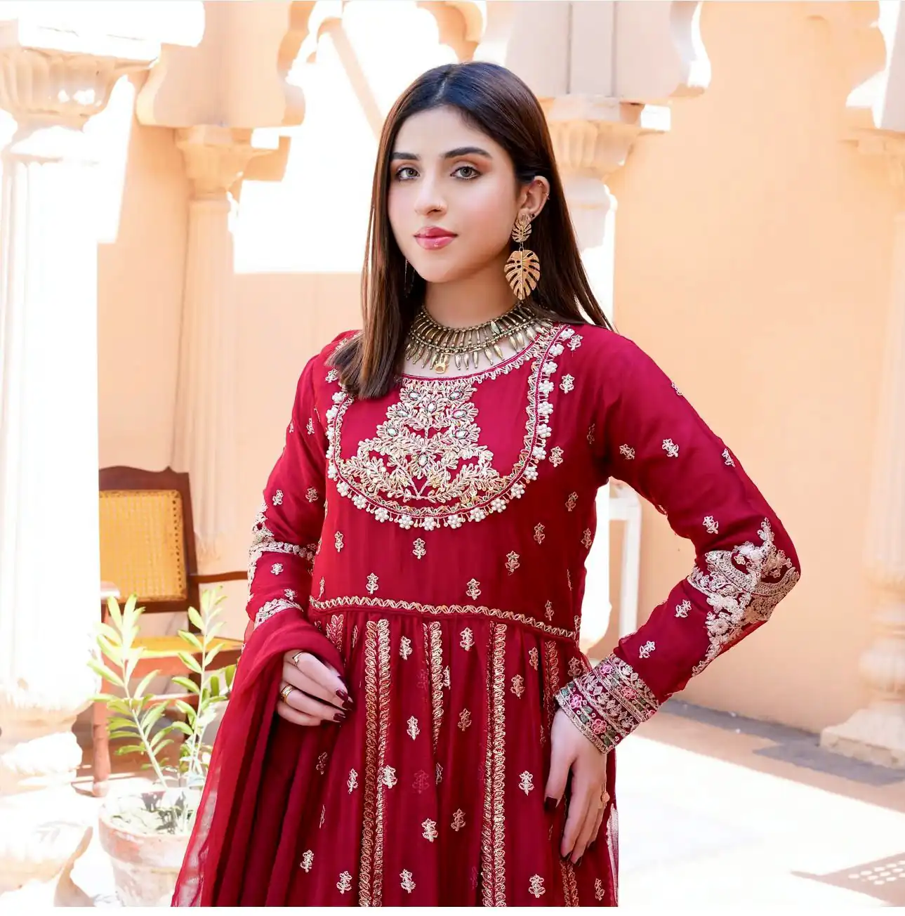 WW 1206 Red Color Fox Blooming Georgette Gown with Lace Work. Affordable Price ₹2399. Delivery 4-6 Working Days. Shop now. | Gowns, Bollywood Gowns, Creative Gowns, Designer Gowns, Embroidered Gowns, Party Wear Gowns