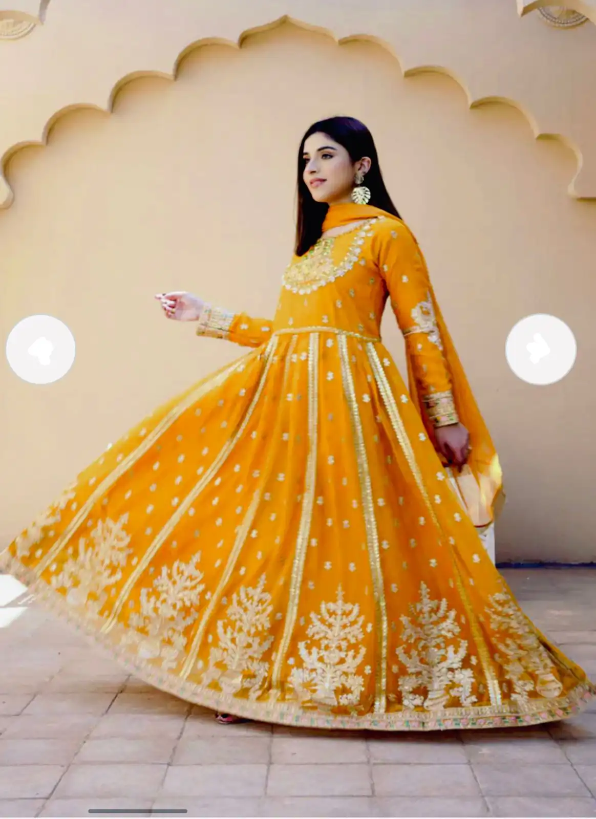 WW 1206 Yellow Color Fox Blooming Georgette Gown with Lace Work. Affordable Price ₹2399. Delivery 4-6 Working Days. Shop now. | Gowns, Bollywood Gowns, Creative Gowns, Designer Gowns, Embroidered Gowns, Party Wear Gowns