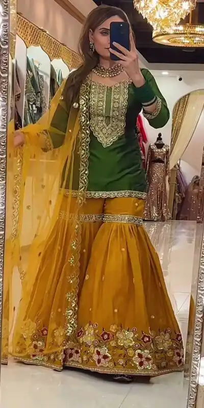 NF 1272 Green Faux Georgette Gown Perfect for Wedding, Party, Makar Sankranti, Karwa Chauth, Ethnic Day – . Now at just ₹2449. Delivery 4-6 Working D | Jump Suits, Salwar suit, Casual Suits, Creative suits, Designer Suits, Palazzo Suits, Party Wear Suits, Patiala Suits, Straight Suits