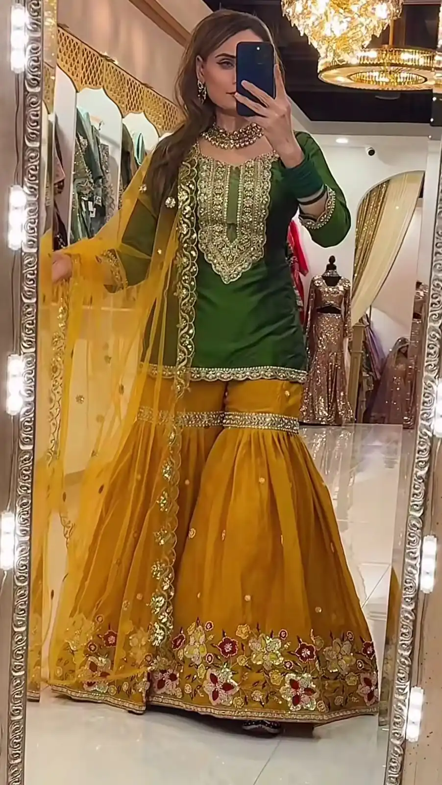 NF 1272 Green Faux Georgette Gown Perfect for Wedding, Party, Makar Sankranti, Karwa Chauth, Ethnic Day – . Now at just ₹2449. Delivery 4-6 Working D | Jump Suits, Salwar suit, Casual Suits, Creative suits, Designer Suits, Palazzo Suits, Party Wear Suits, Patiala Suits, Straight Suits