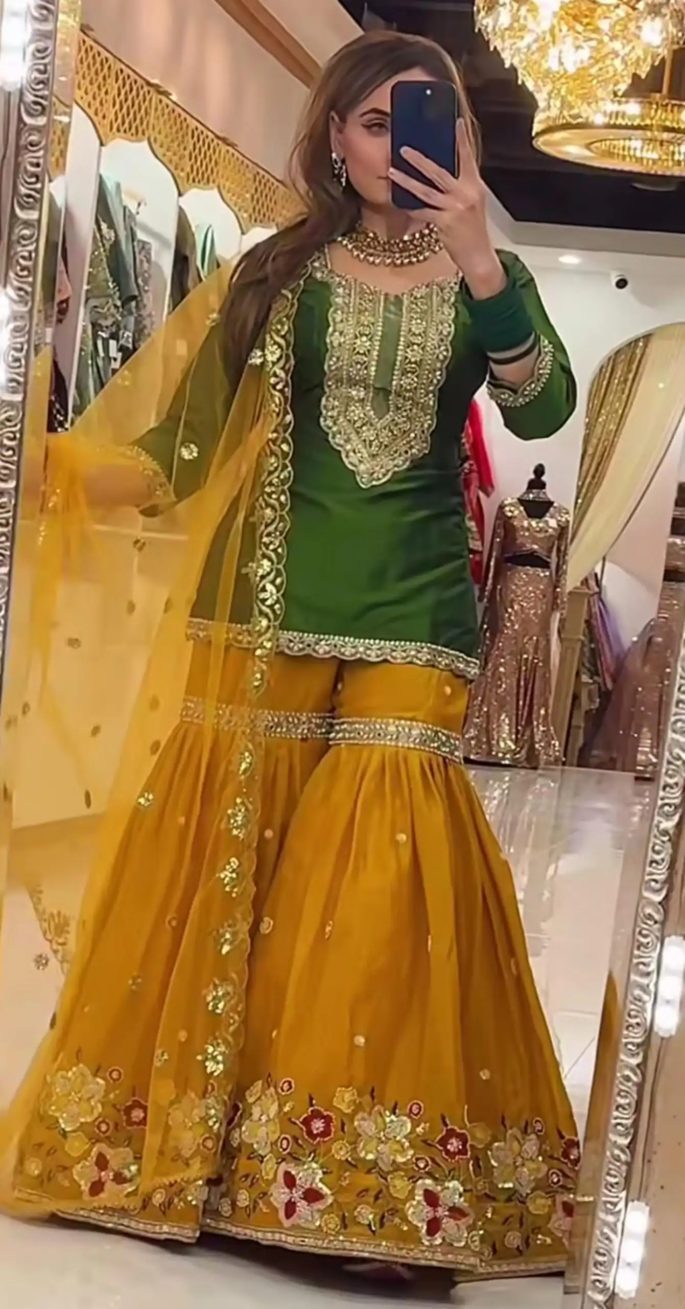 NF 1272 Green Faux Georgette Gown Perfect for Wedding, Party, Makar Sankranti, Karwa Chauth, Ethnic Day – . Now at just ₹2449. Delivery 4-6 Working D | Jump Suits, Salwar suit, Casual Suits, Creative suits, Designer Suits, Palazzo Suits, Party Wear Suits, Patiala Suits, Straight Suits