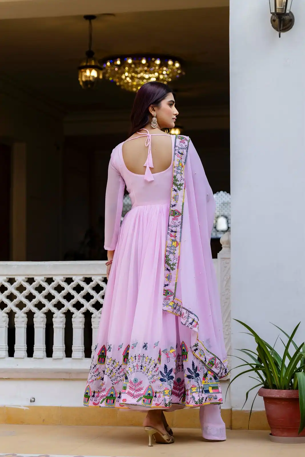 RR 41 Pink Faux Georgette Gown Perfect for Wedding, Party, Makar Sankranti, Karwa Chauth, Ethnic Day – . Now at just ₹2599. Delivery 4-6 Working D | Gowns, Bollywood Gowns, Creative Gowns, Designer Gowns, Embroidered Gowns, Party Wear Gowns
