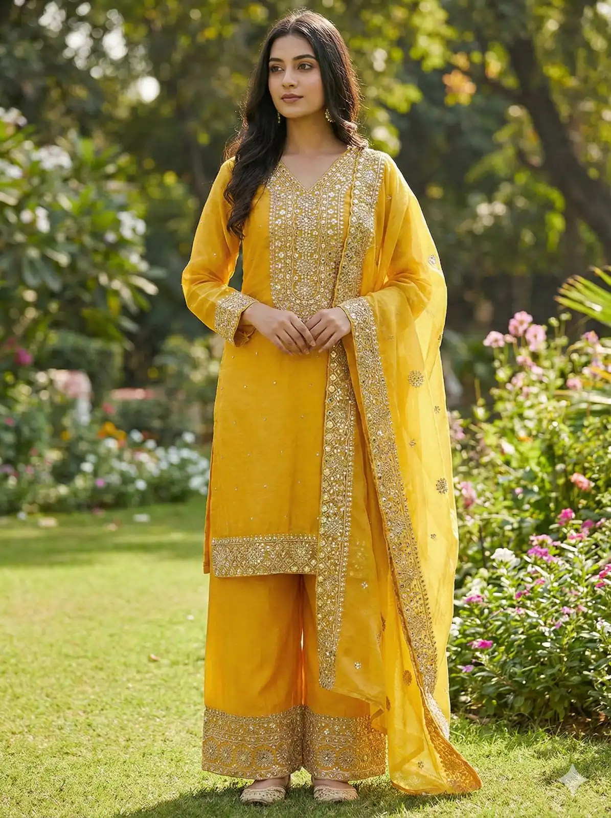 JF 040 Yellow Fendy Silk Salwar Suitwith Embroidery Work & Lace Work. Now at just ₹2049. Delivery 4-6 Working Days. Shop now. | Jump Suits, Salwar suit, Casual Suits, Creative suits, Designer Suits, Palazzo Suits, Party Wear Suits, Patiala Suits, Straight Suits