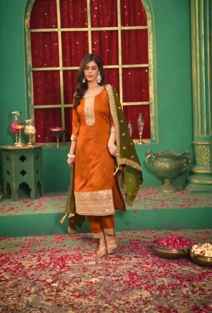 DC 96 Orange Color Chinon Silk Salwar Suit with Embroidery Work. Online Get it for ₹2149. Delivery 4-6 Working Days. Shop now. | Jump Suits, Salwar suit, Casual Suits, Creative suits, Designer Suits, Palazzo Suits, Party Wear Suits, Patiala Suits, Straight Suits