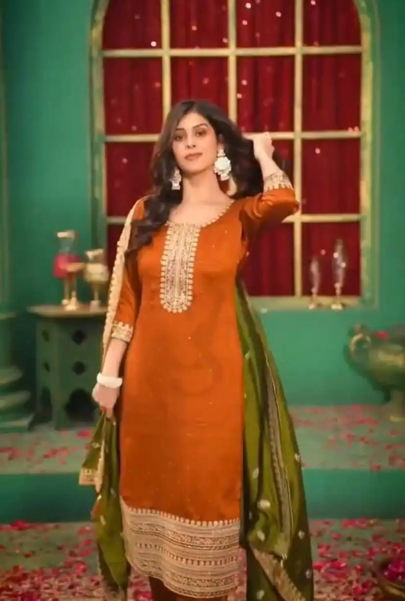 DC 96 Orange Color Chinon Silk Salwar Suit with Embroidery Work. Online Get it for ₹2149. Delivery 4-6 Working Days. Shop now. | Jump Suits, Salwar suit, Casual Suits, Creative suits, Designer Suits, Palazzo Suits, Party Wear Suits, Patiala Suits, Straight Suits