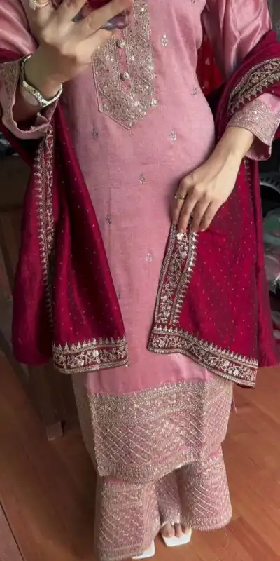 DC G76 Baby Pink Color Chinon Salwar Suit with Lace Work & Embroidery Work. Get it for ₹1949. Delivery 4-6 Working Days. Shop now. | Jump Suits, Tops & Bottoms, Track Suits, Salwar suit, Casual Suits, Creative suits, Designer Suits, Palazzo Suits, Party Wear Suits, Patiala Suits, Straight Suits, Trendy Wear