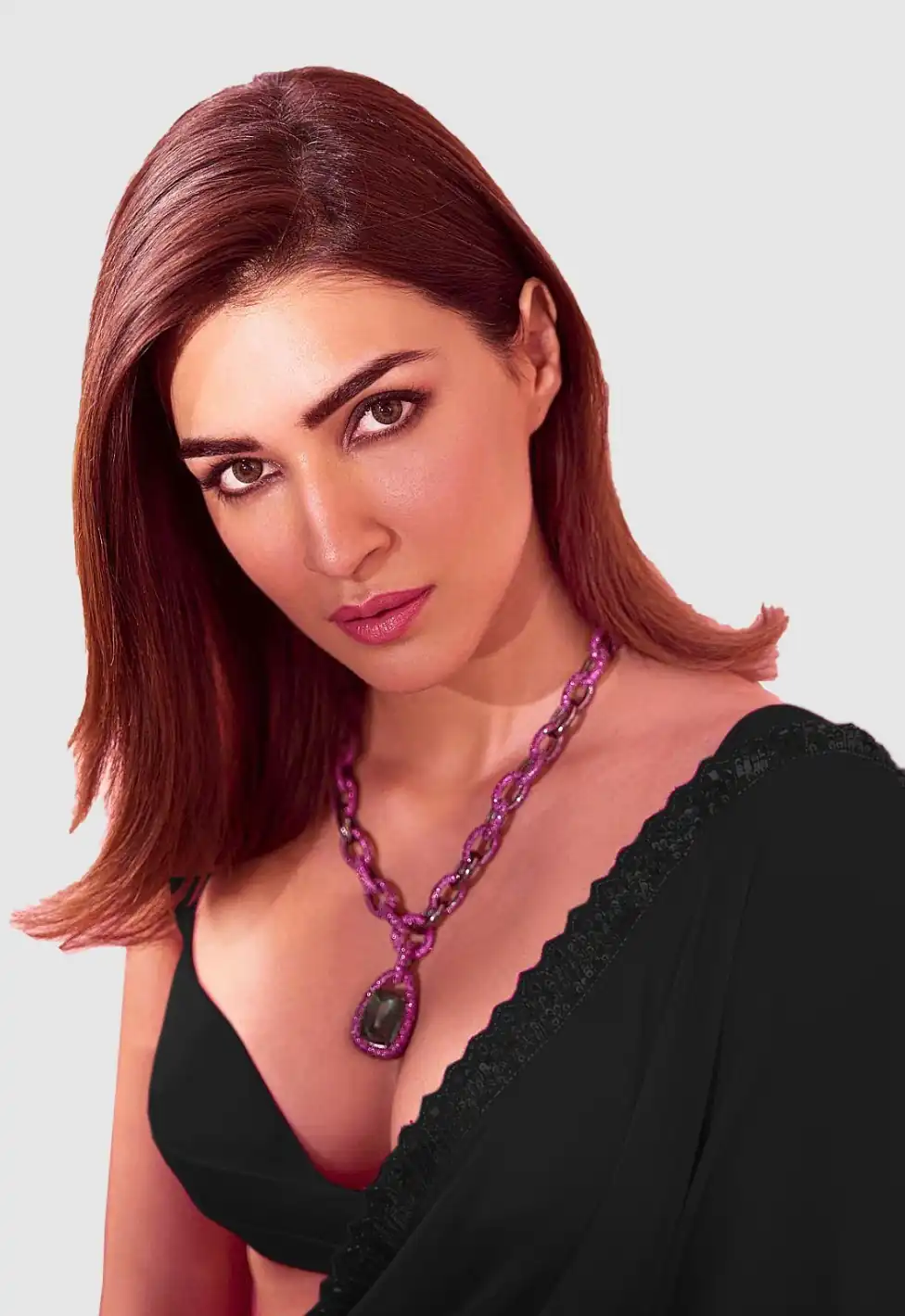 Black Georgette Embroidery Dual Sequence Saree - Image 2