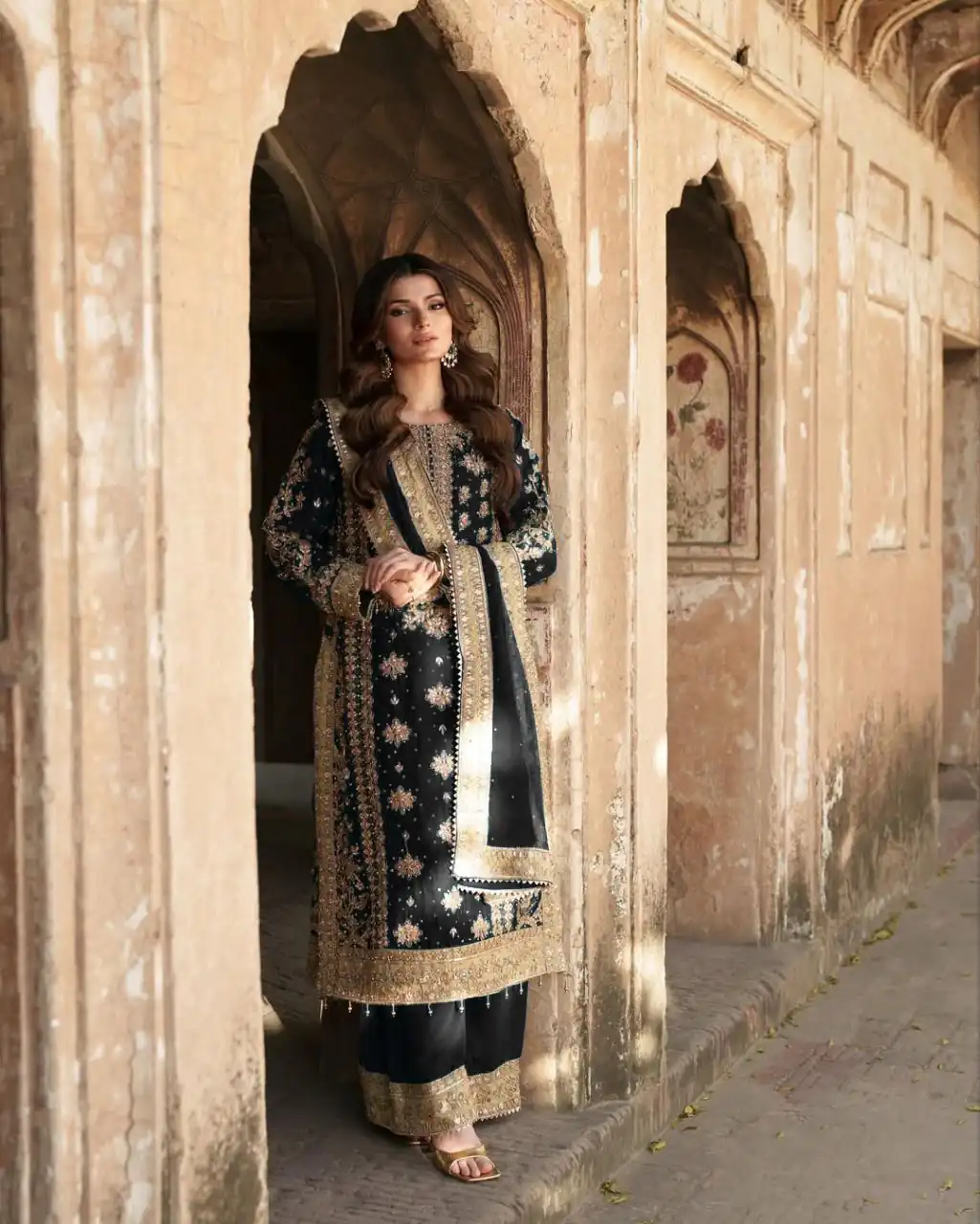 Black Georgette With Sequence Work Salwar Suit - Image 5