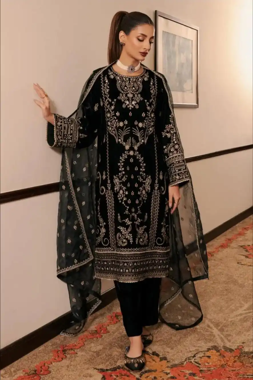 NF 1271 Black Korean Satin Silk Salwar Suit with Lace Work & Embroidery Work. Exclusive Offer ₹2449. Delivery 4-6 Working Days. Shop now. | Jump Suits, Salwar suit, Casual Suits, Creative suits, Designer Suits, Palazzo Suits, Party Wear Suits, Patiala Suits, Straight Suits