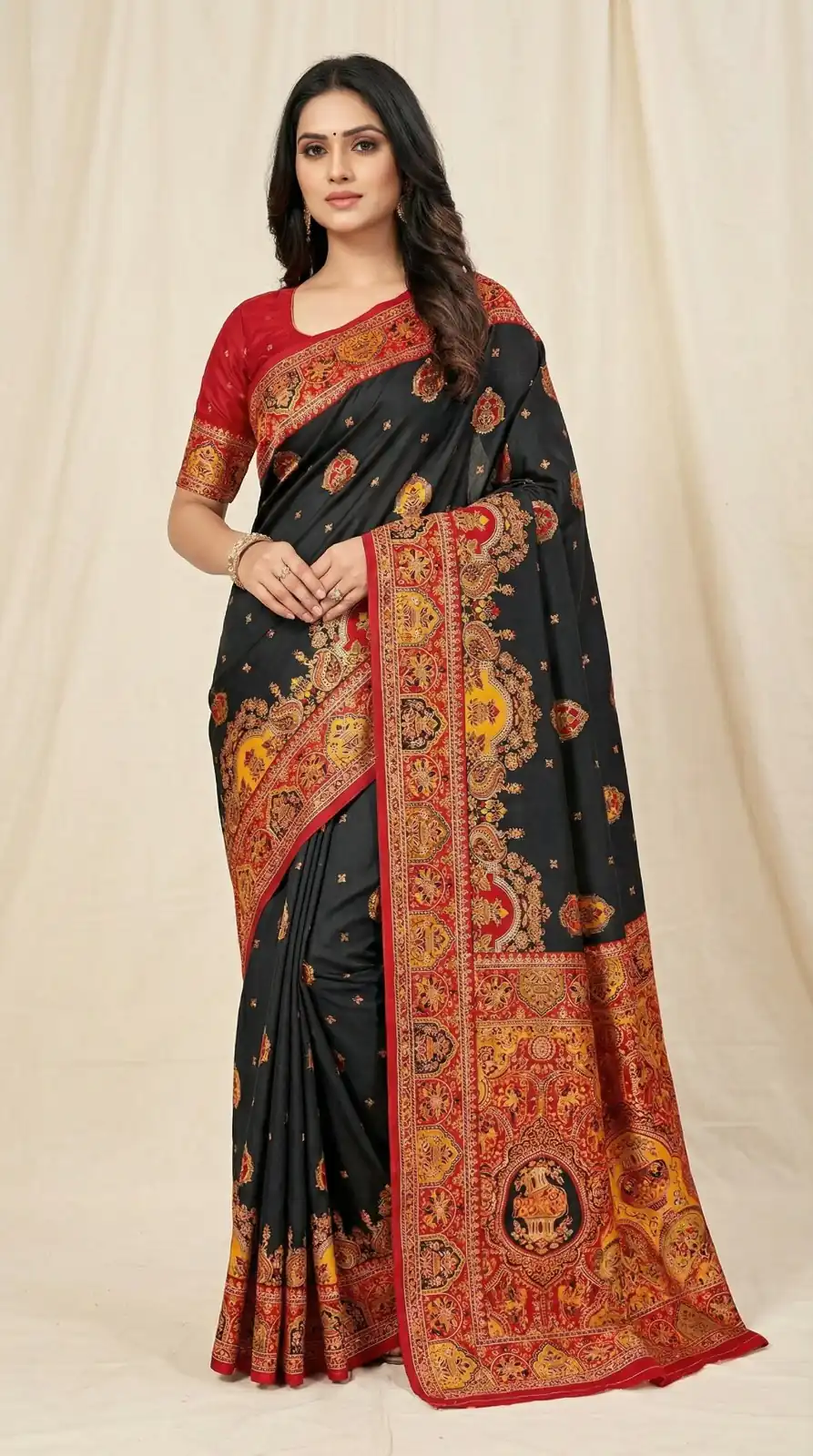 MB 56 Black Paithani Silk Saree with Lace Border & Lace Work. Affordable Price ₹2399. Delivery 4-6 Working Days. Shop now. | Designer Sarees, Sarees, Bollywood Sarees, Creative Sarees, Embroidered Sarees, Ethnic Saree, Modern Digital sarees, Party Wear Sarees