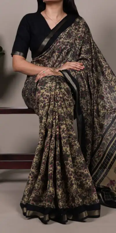 YNF 7200 Black Color Polyester Viscose Chanderi Saree with Zari Work. Get it for ₹1599. Delivery 4-6 Working Days. Shop now. | Designer Sarees, Sarees, Bollywood Sarees, Creative Sarees, Embroidered Sarees, Ethnic Saree, Modern Digital sarees, Party Wear Sarees