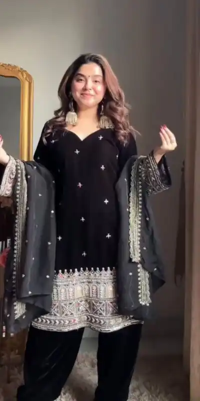 KD 1571 Black Color Velvet With Sequence Work Salwar Suit . Online Exclusive Offer âš2399. Delivery 4-6 Working Days. Shop now. | Jump Suits, Salwar suit, Casual Suits, Creative suits, Designer Suits, Palazzo Suits, Party Wear Suits, Patiala Suits, Straight Suits