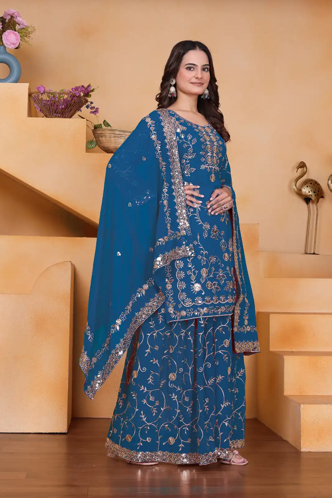 FE 99 Blue Color Fox Georgette Salwar Suit with Embroidery Work. Online Now at just ₹2549. Delivery 4-6 Working Days. Shop now. | Jump Suits, Salwar suit, Casual Suits, Creative suits, Designer Suits, Palazzo Suits, Party Wear Suits, Patiala Suits, Straight Suits