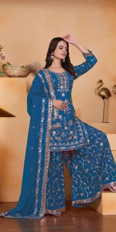 FE 99 Blue Color Fox Georgette Salwar Suit with Embroidery Work. Online Now at just ₹2549. Delivery 4-6 Working Days. Shop now. | Jump Suits, Salwar suit, Casual Suits, Creative suits, Designer Suits, Palazzo Suits, Party Wear Suits, Patiala Suits, Straight Suits