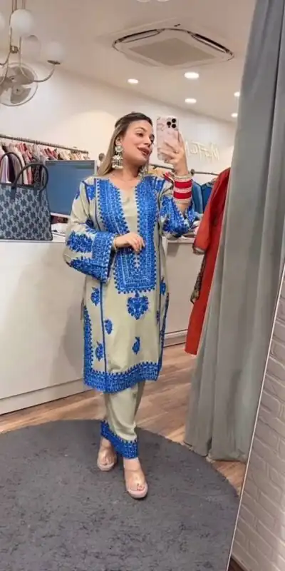 KF 1694 Blue in Color Jam Cotton Embroidery Work Salwar Suit . Available at ₹2149 only. Delivery 4-6 Working Days. Shop now. | Jump Suits, Salwar suit, Casual Suits, Creative suits, Designer Suits, Palazzo Suits, Party Wear Suits, Patiala Suits, Straight Suits