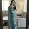 NC 5534 Blue Moss Silk Saree Perfect for Wedding, Party, Ganesh Chaturthi, Karwa Chauth, Haldi – . Introductory Price ₹2049. Delivery 4-6 Working Days. | Designer Sarees, Sarees, Bollywood Sarees, Creative Sarees, Embroidered Sarees, Ethnic Saree, Modern Digital sarees, Party Wear Sarees