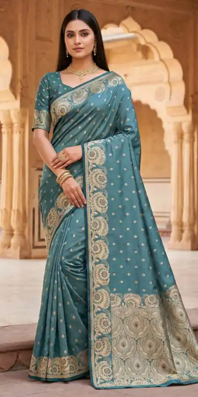 MB 8 Blue in Blue Color Satin Silk Zari Work & Lace Work Saree . Available at ₹2149 only. Delivery 4-6 Working Days. Shop now. | Designer Sarees, Sarees, Bollywood Sarees, Creative Sarees, Embroidered Sarees, Ethnic Saree, Modern Digital sarees, Party Wear Sarees