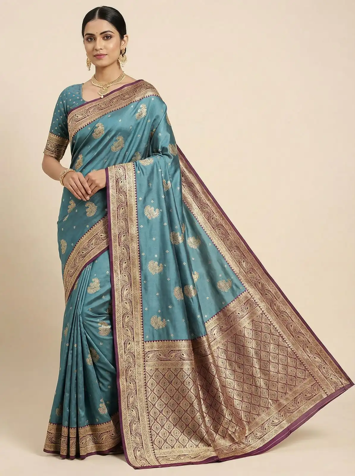 MB 13 Blue Color Smooth Satin Gold Butta Zari Work Saree. Online Special Price ₹2149. Delivery 4-6 Working Days. Shop now. | Designer Sarees, Sarees, Bollywood Sarees, Creative Sarees, Embroidered Sarees, Ethnic Saree, Modern Digital sarees, Party Wear Sarees