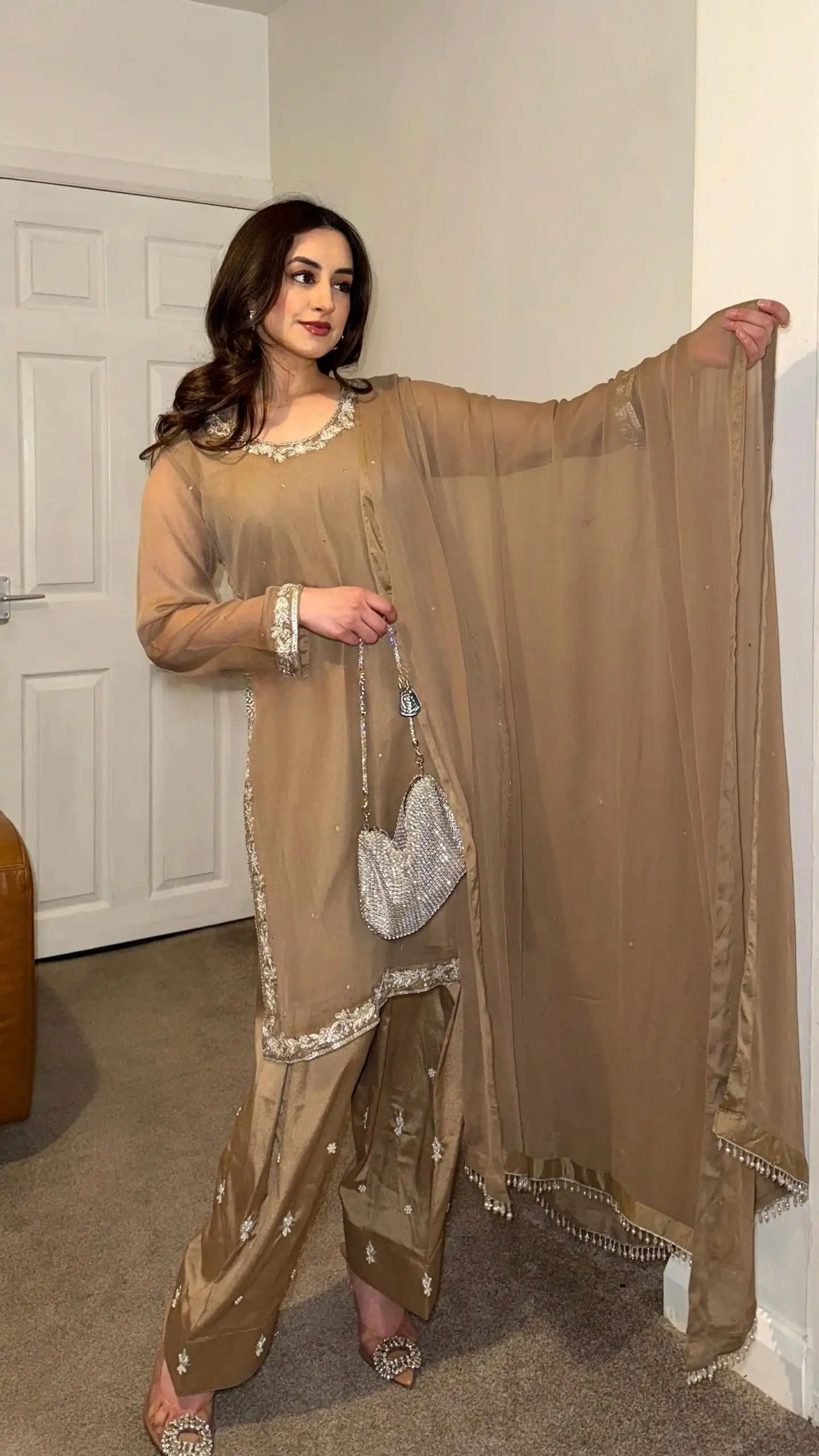 SRK 5263 Brown Color Fox Georgette Salwar Suit with Embroidery Work. Online Now at just ₹1749. Delivery 4-6 Working Days. Shop now. | Jump Suits, Salwar suit, Casual Suits, Creative suits, Designer Suits, Palazzo Suits, Party Wear Suits, Patiala Suits, Straight Suits