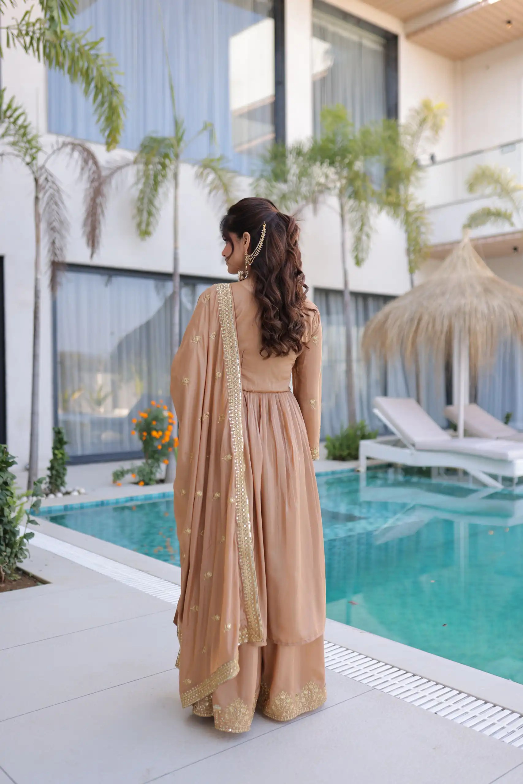 Chiku Super Silk Sequins Embroidery Work Salwar Suit - Image 6