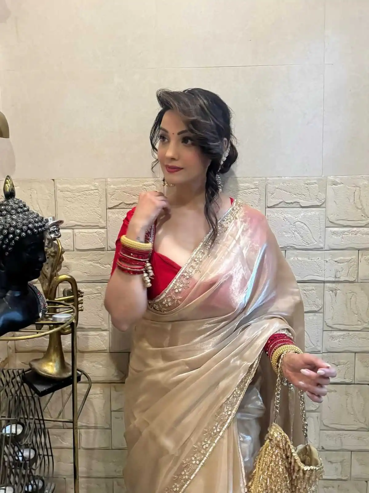 Chiku Zimmy Choo Sequins Work Saree - Image 2