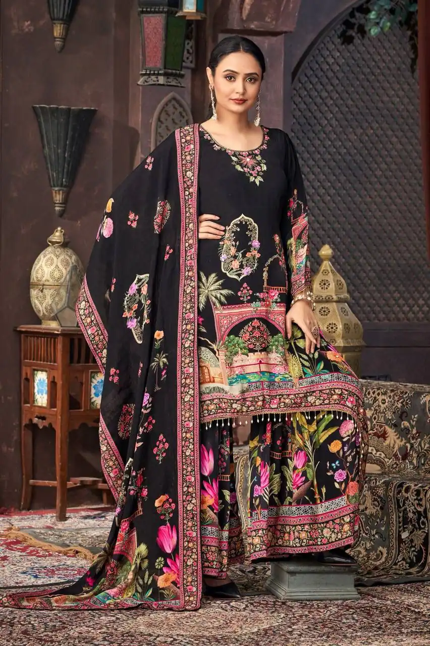 ST 217 Black Georgette Salwar Suit Perfect for Wedding, Party, Lohri, Pooja, Cultural Events – . Get it for ₹1999. Delivery 4-6 Working Days. Shop n | Jump Suits, Salwar suit, Casual Suits, Creative suits, Designer Suits, Palazzo Suits, Party Wear Suits, Patiala Suits, Straight Suits