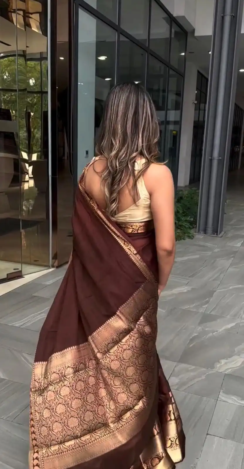 KP 6051 Brown Soft Lichi Silk Saree Perfect for Wedding, Party, Reception, Diwali, Ethnic Day – . Affordable Price ₹1349. Delivery 4-6 Working Days. | Designer Sarees, Modern Digital sarees, Sarees, Bollywood Sarees, Creative Sarees, Embroidered Sarees, Ethnic Saree, Party Wear Sarees