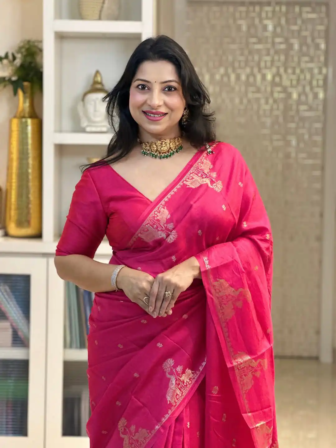 KP 6085 Red Pink Lichi Silk Saree with Lace Border & Lace Work. Special Price ₹1449. Delivery 4-6 Working Days. Shop now. | Designer Sarees, Modern Digital sarees, Sarees, Bollywood Sarees, Creative Sarees, Embroidered Sarees, Ethnic Saree, Party Wear Sarees