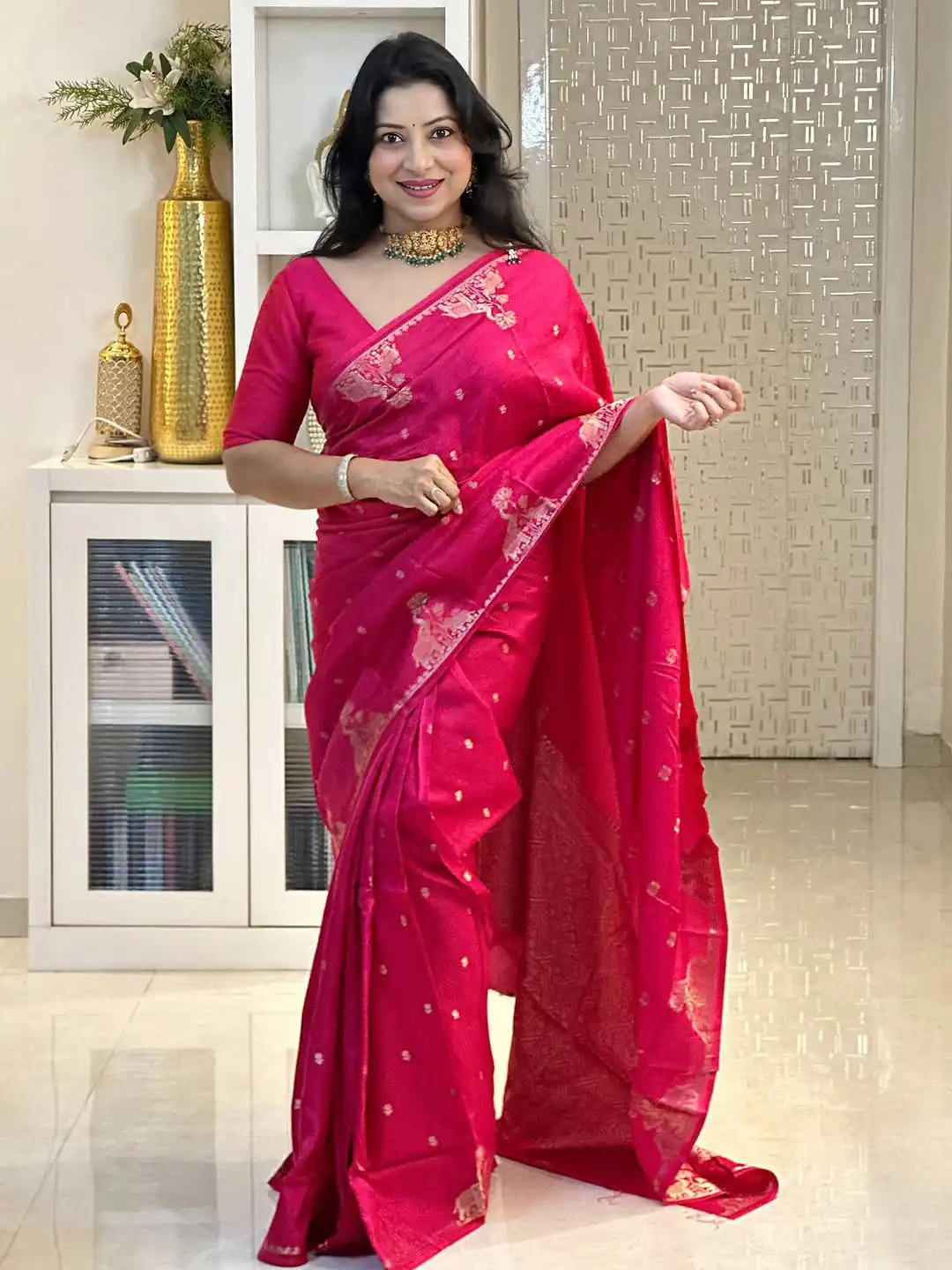 KP 6085 Red Pink Lichi Silk Saree with Lace Border & Lace Work. Special Price ₹1449. Delivery 4-6 Working Days. Shop now. | Designer Sarees, Modern Digital sarees, Sarees, Bollywood Sarees, Creative Sarees, Embroidered Sarees, Ethnic Saree, Party Wear Sarees
