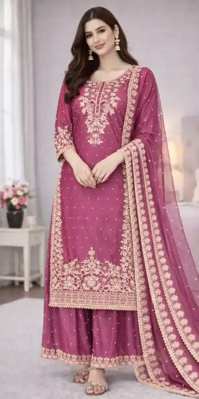 SSR 535 Rani Pink Color in Organza Silk Embroidery Work Salwar Suit . Available at ₹2399 only. Delivery 4-6 Working Days. Shop now. | Jump Suits, Salwar suit, Casual Suits, Creative suits, Designer Suits, Palazzo Suits, Party Wear Suits, Patiala Suits, Straight Suits