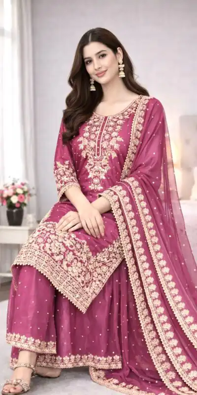 SSR 535 Rani Pink Color in Organza Silk Embroidery Work Salwar Suit . Available at ₹2399 only. Delivery 4-6 Working Days. Shop now. | Jump Suits, Salwar suit, Casual Suits, Creative suits, Designer Suits, Palazzo Suits, Party Wear Suits, Patiala Suits, Straight Suits