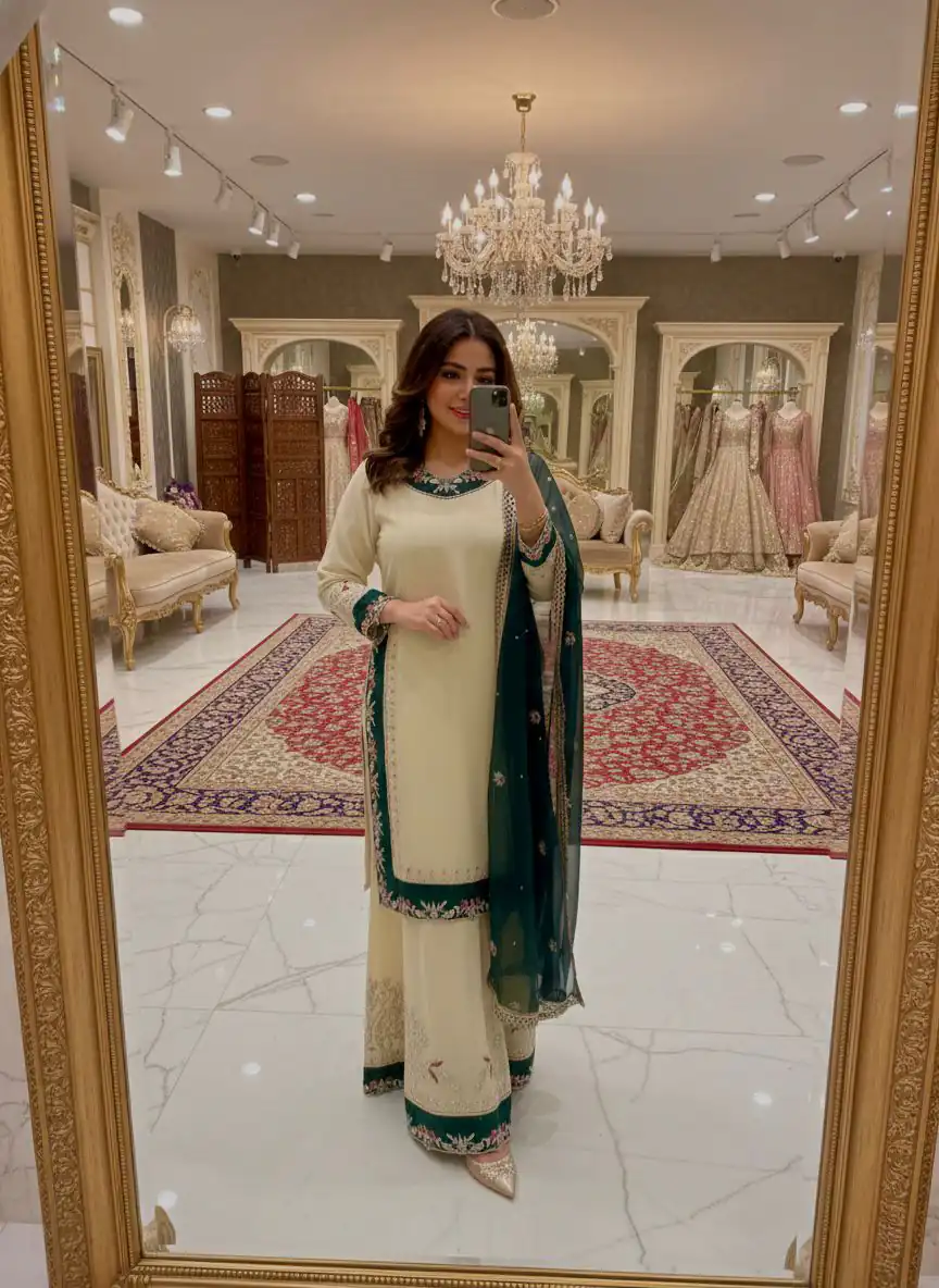 DB 33 Cream Color Georgette Salwar Suit with Embroidery Work. Introductory Price ₹2399. Delivery 4-6 Working Days. Shop now. | Jump Suits, Salwar suit, Casual Suits, Creative suits, Designer Suits, Palazzo Suits, Party Wear Suits, Patiala Suits, Straight Suits