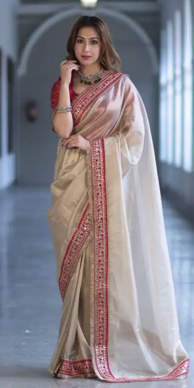 NC 5559 Cream Soft Twil Net Saree. Perfect for Wedding, Party, Onam, Family Gatherings, Mehendi â Festive Deal âš1849. Delivery 4-6 Working Days | Designer Sarees, Sarees, Bollywood Sarees, Creative Sarees, Embroidered Sarees, Ethnic Saree, Modern Digital sarees, Party Wear Sarees