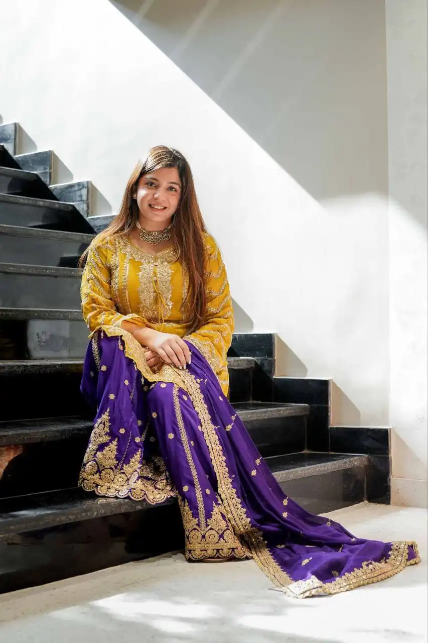 ZS 7001 Yellow Chinon Silk Salwar Suit with Embroidery Work & Lace Work. Affordable Price ₹2499. Delivery 4-6 Working Days. Shop now. | Jump Suits, Salwar suit, Casual Suits, Creative suits, Designer Suits, Palazzo Suits, Party Wear Suits, Patiala Suits, Straight Suits