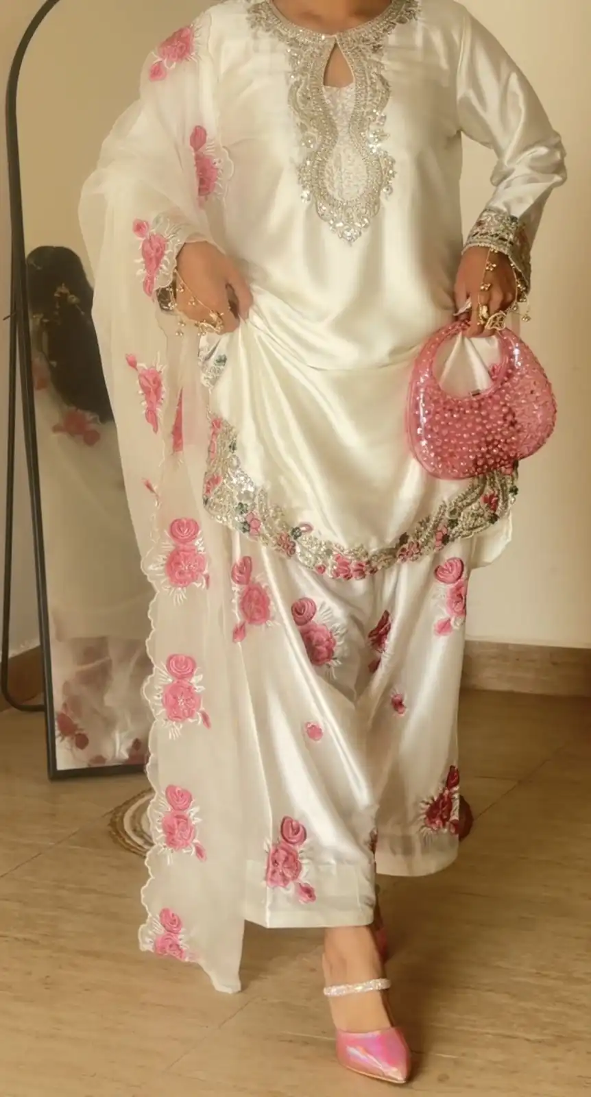 MD 3081 Off White Japan Satin Salwar Suit Perfect for Wedding, Party, Durga Puja, Traditional Day, Temple Visit – . Introductory Price ₹2549. Deli | Jump Suits, Salwar suit, Casual Suits, Creative suits, Designer Suits, Palazzo Suits, Party Wear Suits, Patiala Suits, Straight Suits