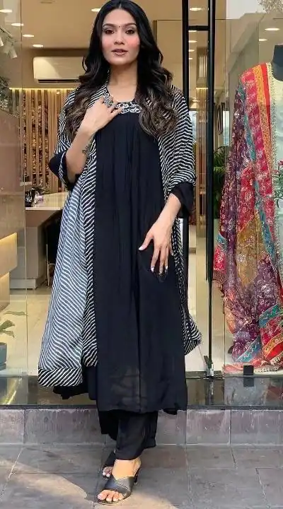 DC G46 Black in Maslin Digital Print Salwar Suit . Wedding, Party, Festive, Events, Introductory Price ₹1699. Delivery 4-6 Working Days. Shop now. | Jump Suits, Salwar suit, Casual Suits, Creative suits, Designer Suits, Palazzo Suits, Party Wear Suits, Patiala Suits, Straight Suits