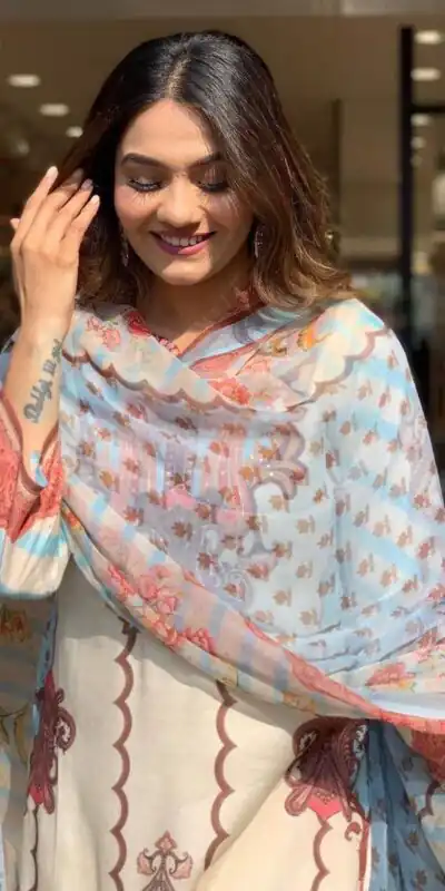 DC G24 Off White in Maslin Digital Print Salwar Suit . Wedding, Party, Festive, Events, Introductory Price ₹1649. Delivery 4-6 Working Days. Shop now. | Jump Suits, Salwar suit, Casual Suits, Creative suits, Designer Suits, Palazzo Suits, Party Wear Suits, Patiala Suits, Straight Suits