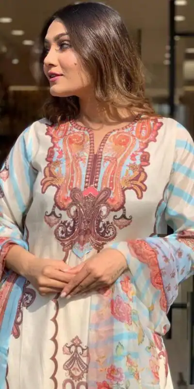 DC G24 Off White in Maslin Digital Print Salwar Suit . Wedding, Party, Festive, Events, Introductory Price ₹1649. Delivery 4-6 Working Days. Shop now. | Jump Suits, Salwar suit, Casual Suits, Creative suits, Designer Suits, Palazzo Suits, Party Wear Suits, Patiala Suits, Straight Suits