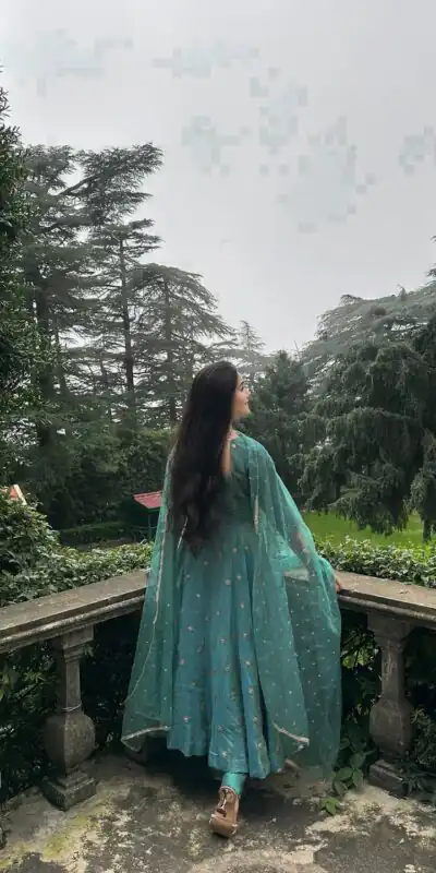 NF 1251 Firozi Color Simmar Silk Anarkali Suit with Embroidery Work. Get it for ₹2149. Delivery 4-6 Working Days. Shop now. | Anarkali Suits, Bollywood Anarkali, Creative-Anarkali, Designer Anarkali, Embroidered Anarkali, Party Wear Anarkali