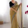 SC 1017 Gold Soft Twil Net Silk Saree Perfect for Wedding, Party, Temple Visit, Reception, Sangeet – . Now at just ₹1699. Delivery 4-6 Working Days. | Designer Sarees, Sarees, Bollywood Sarees, Creative Sarees, Embroidered Sarees, Ethnic Saree, Modern Digital sarees, Party Wear Sarees