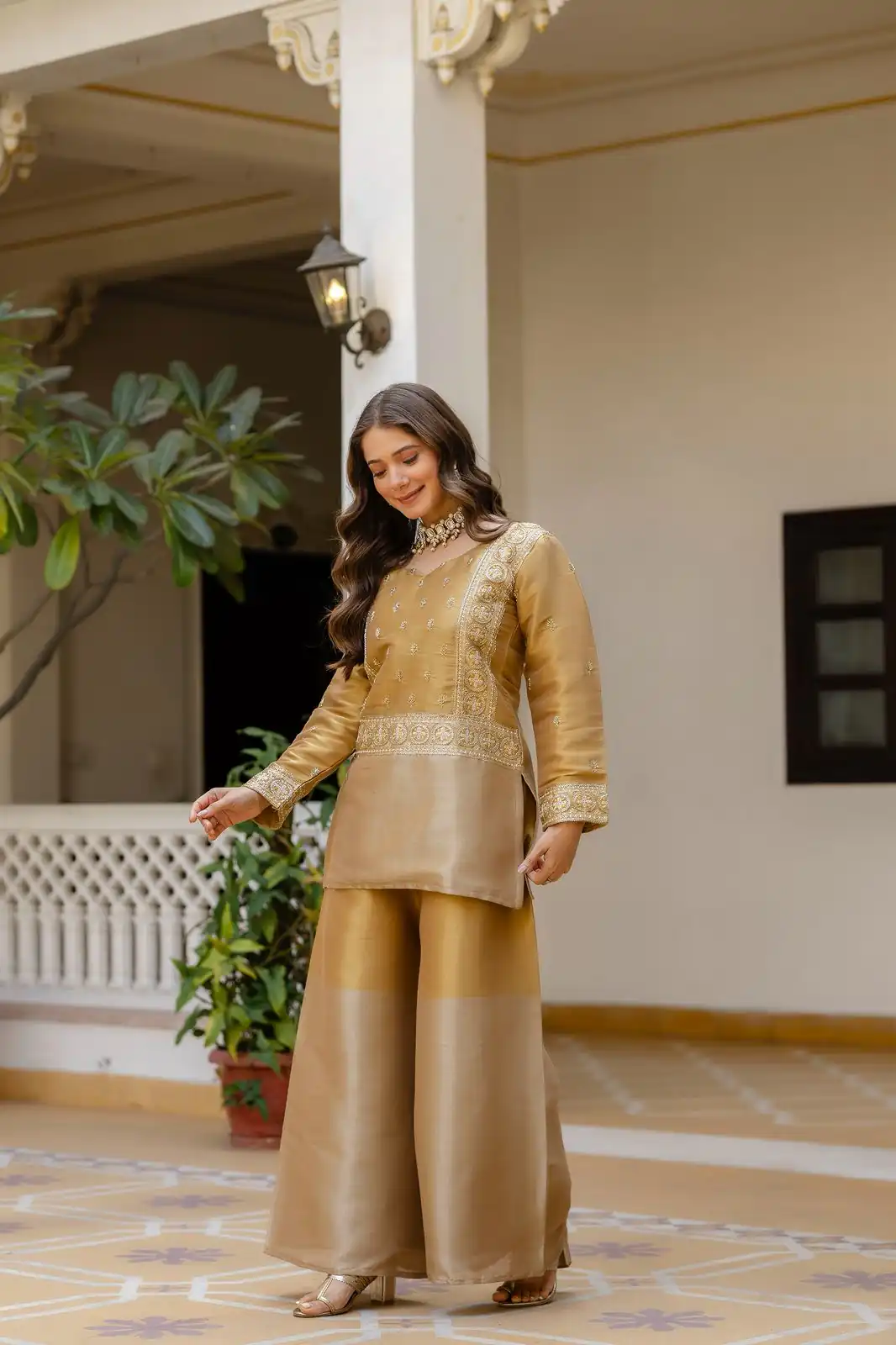 RR 42 Mustered Banarasi Viscous Salwar Suit with Embroidery Work & Bead Work. Exclusive Offer ₹2549. Delivery 4-6 Working Days. Shop now. | Jump Suits, Salwar suit, Casual Suits, Creative suits, Designer Suits, Palazzo Suits, Party Wear Suits, Patiala Suits, Straight Suits