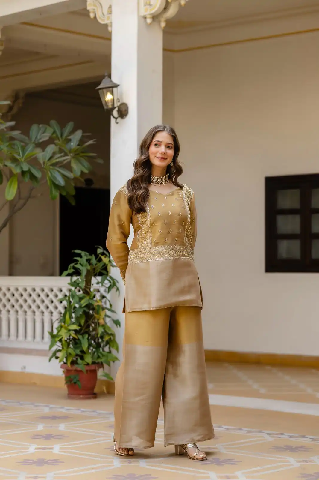 RR 42 Mustered Banarasi Viscous Salwar Suit with Embroidery Work & Bead Work. Exclusive Offer ₹2549. Delivery 4-6 Working Days. Shop now. | Jump Suits, Salwar suit, Casual Suits, Creative suits, Designer Suits, Palazzo Suits, Party Wear Suits, Patiala Suits, Straight Suits