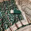 Green Banarasi Silk With Zari Lace Work Saree