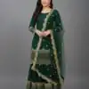 Green Faux Georgette Embroider Salwar Suit