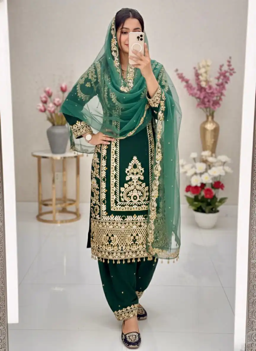 KF 1716 Green in Color Faux Georgette Embroidery Work Salwar Suit . Exclusive Offer ₹2099. Delivery 4-6 Working Days. Shop now. | Jump Suits, Tops & Bottoms, Track Suits, Salwar suit, Casual Suits, Creative suits, Designer Suits, Palazzo Suits, Party Wear Suits, Patiala Suits, Straight Suits, Trendy Wear
